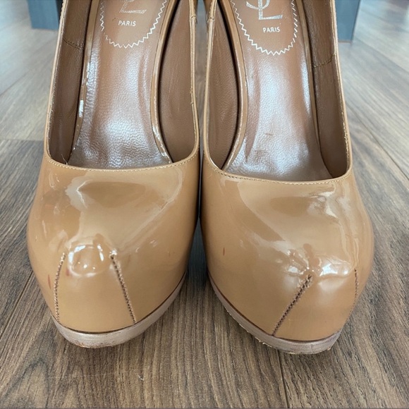 Yves Saint Laurent Tribute Nude Patent Leather Platform Heels – Size 38 - Picture 3 of 8